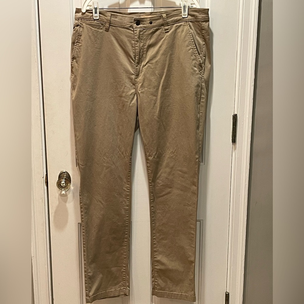 Devil Dog Chino Pants Mens 38x32 Stretch Cotton Rugged Tan Key Fob Loop DD8004